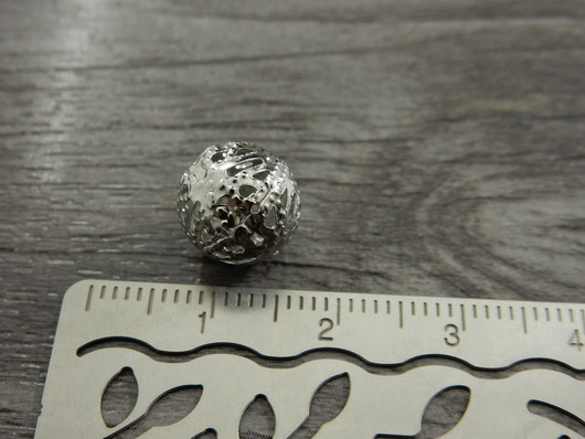 Metallihelmi filigraani, 10mm, kromi, 10kpl