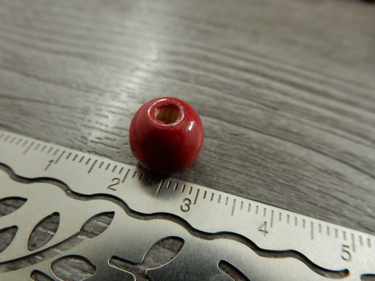 Puuhelmi, 10x8.5mm, punainen, 10kpl