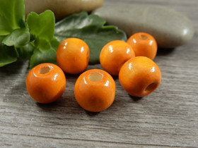 Puuhelmi, 10x8.5mm, oranssi, 10kpl