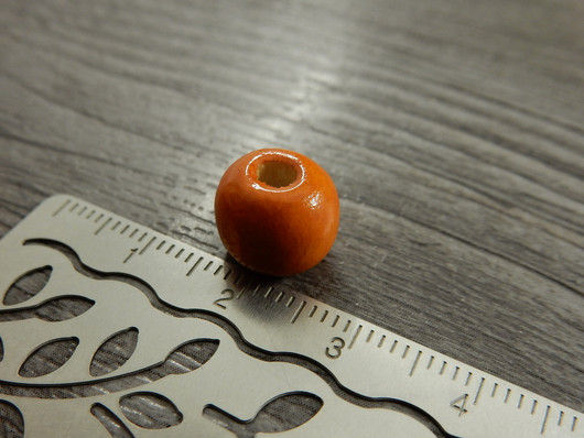 Puuhelmi, 10x8.5mm, oranssi, 10kpl