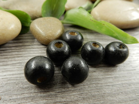 Puuhelmi, 10x8.5mm, musta, 10kpl