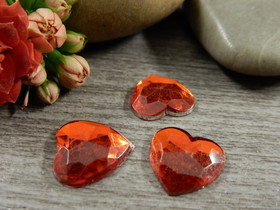 Kapussi sydän, 12x12mm, punainen, 1kpl