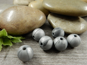 Silikonihelmi marmori , 9mm, tummanharmaa, 1kpl