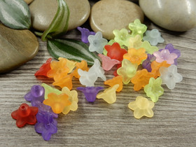Akryylihelmi kukka, 4x10mm, mixsetti, 20kpl