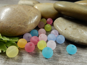 Akryylihelmi huurre, 6mm, mixsetti, 20kpl