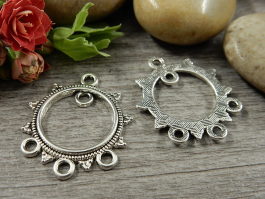 Ympyräriipus/korulinkki, 26x22mm, kromi, 1kpl