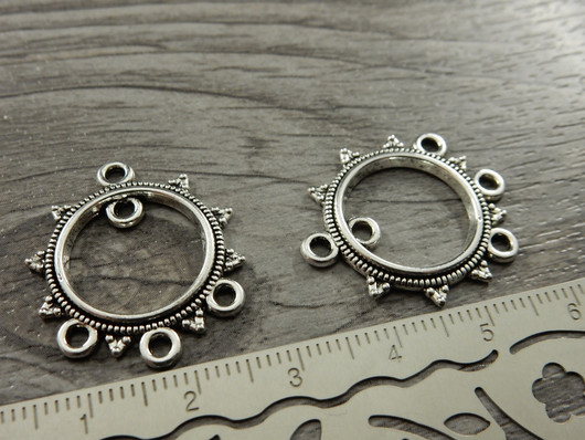 Ympyräriipus/korulinkki, 26x22mm, kromi, 1kpl