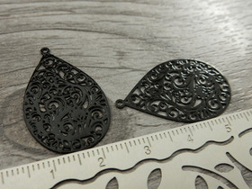 Pisarariipus, 30x18mm, musta, 1kpl