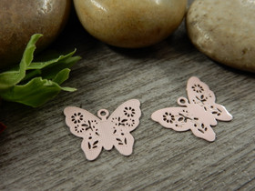 Perhonenriipus, 12x14mm, vaaleanpunainen, 1kpl