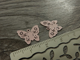 Perhonenriipus, 12x14mm, vaaleanpunainen, 1kpl