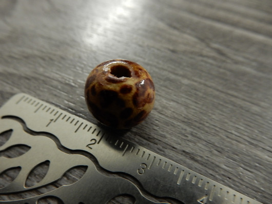 Puuhelmi kuvio, 12mm, ruskea, 10kpl