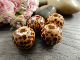 Puuhelmi kuvio, 16mm, ruskea, 10kpl