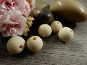 Silikonihelmi, 9mm, beige, 1kpl