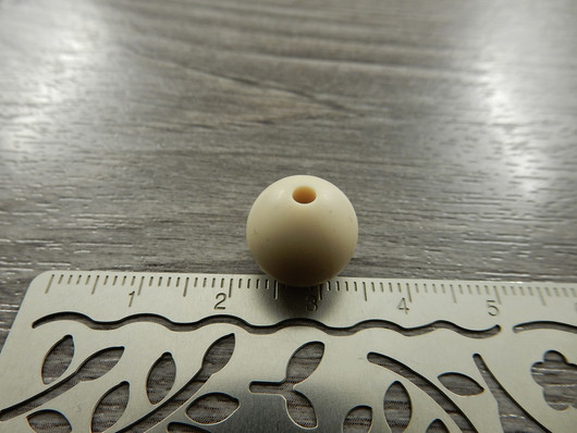 Silikonihelmi, 12mm, beige, 1kpl