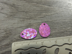 Paljetti/riipus pisara, 12x10mm, pinkki, 20kpl
