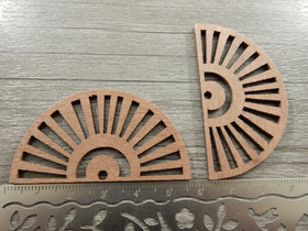 Puuriipus puoliympyrä, 55x30mm, ruskea, 1kpl