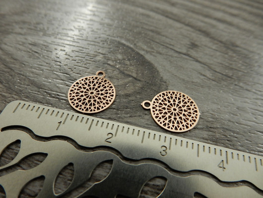 Ympyräriipus, 10x12mm, ruusukulta, 1kpl