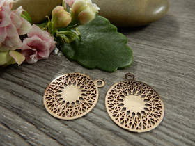 Ympyräriipus, 15x17mm, ruusukulta, 1kpl