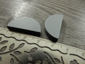 Puoliympyrä puuhelmi, 25x13mm, harmaa, 10kpl