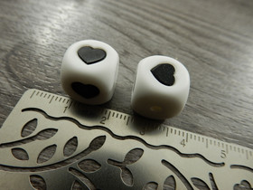 Silikonihelmi sydän, 12mm, valkoinen, 1kpl