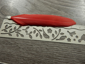 Hanhen sulka/höyhen , n.7cm, punainen, 1kpl