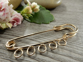 Kilttineula, 50x17mm, vaaleakulta, 1kpl