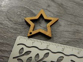 Puuriipus tähti, 24x25mm, ruskea, 1kpl