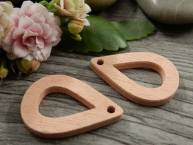 Puuriipus pisara, 25x17mm, persikka, 1kpl