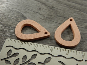 Puuriipus pisara, 25x17mm, persikka, 1kpl