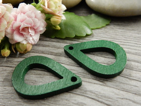 Puuriipus pisara, 25x17mm, vihreä, 1kpl