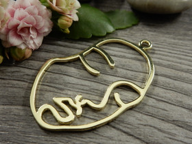 Kasvotriipus, 44x28mm, kulta, 1kpl