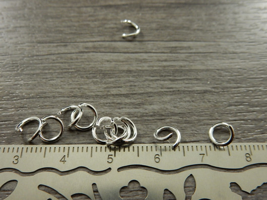 Välirengas, 6x0.9mm, avattava, kirkashopea, 100kpl 