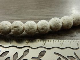 Laavakivihelmi, 8mm, valkoinen, 10kpl