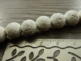 Laavakivihelmi, 10mm, valkoinen, 10kpl