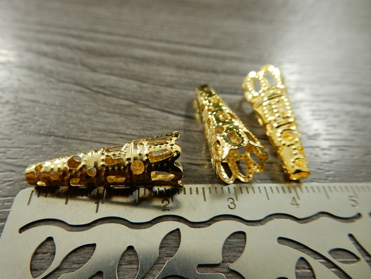 Helmihattu filigraani, 23x9mm, kulta, 10kpl