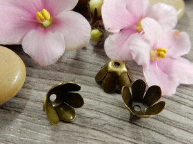 Helmihattu kukka, 10mm, pronssi, 10kpl
