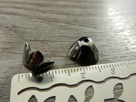 Helmihattu kukka, 10mm, gunmetal, 10kpl