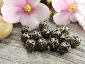 Metallihelmi filigraani, 6mm, gunmetal, 20kpl