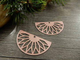 Puoliympyräriipus, 31x17mm, vaaleanpunainen, 1kpl