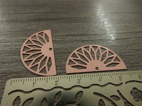 Puoliympyräriipus, 31x17mm, vaaleanpunainen, 1kpl