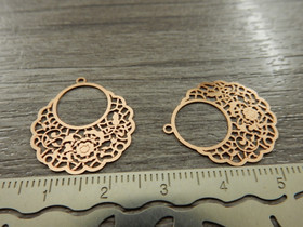 Kuvioriipus, 22x20mm, ruusukulta, 1kpl