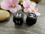 Kirjainhelmi H, 12mm, musta, 1kpl