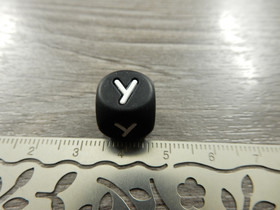 Kirjainhelmi Y, 12mm, musta, 1kpl