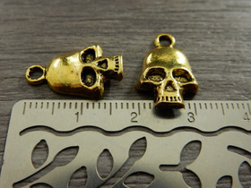 Pääkalloriipus, 18x11mm, antiikinkulta, 1kpl