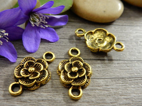 Kukkariipus/ linkki, 20x12mm, antiikinkulta, 1kpl