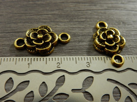 Kukkariipus/ linkki, 20x12mm, antiikinkulta, 1kpl