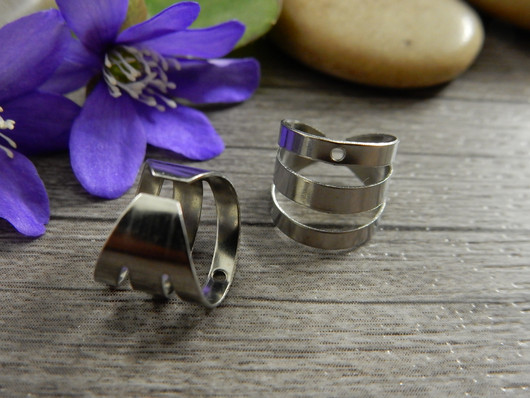 Rustokorvakoru/ ear cuff, 10x10mm, rst, 1pari