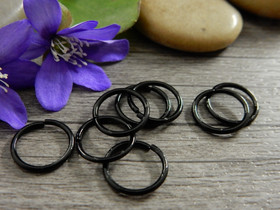 Välirengas, 10x1mm, avattava, musta, 20kpl