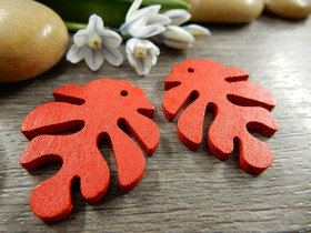 Puuriipus lehti, 30x23mm, punainen, 1kpl