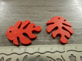 Puuriipus lehti, 30x23mm, punainen, 1kpl